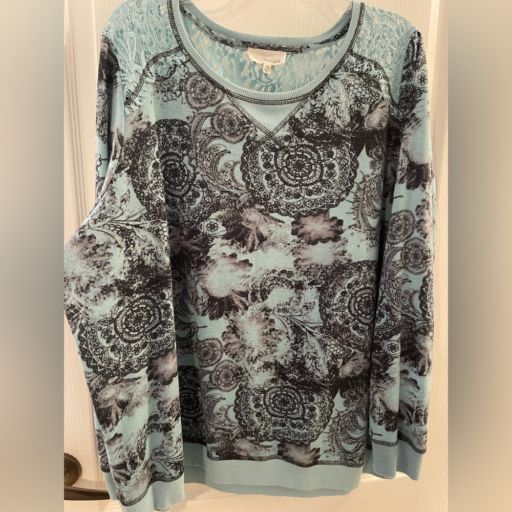 Dept 222 French Terry Lace Accent Sweatshirt